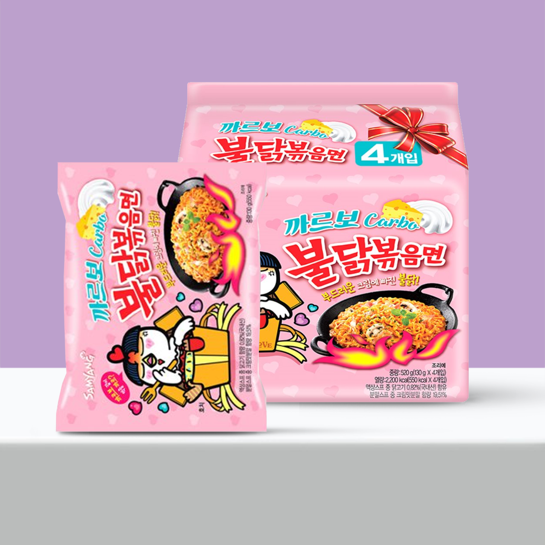 [SAMYANG] Hot Chicken Flavor Ramen (Carbonara) - (Set Ver. / 4 Units) [KOREAN SPICY NOODLE] | حلال