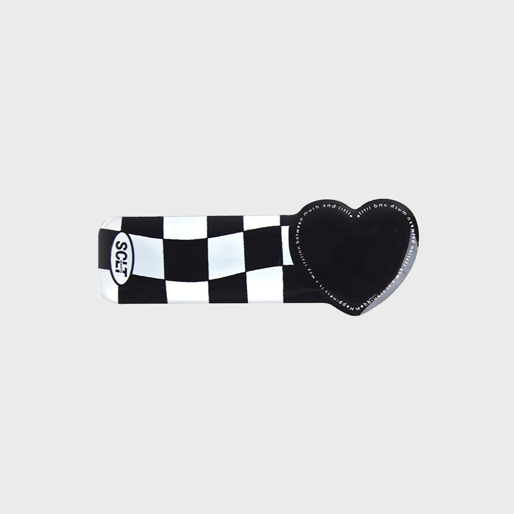 [SCALETTO] BBR504 Play Black Heart Checkerboard Hairpin