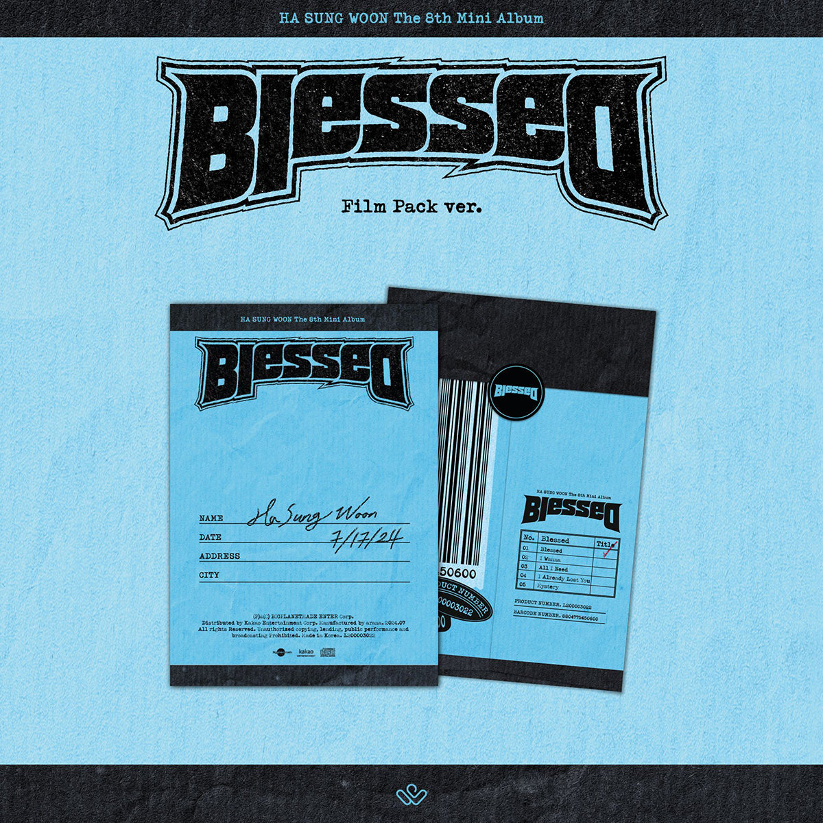 HA SUNG WOON - Blessed (Film Pack Ver.)