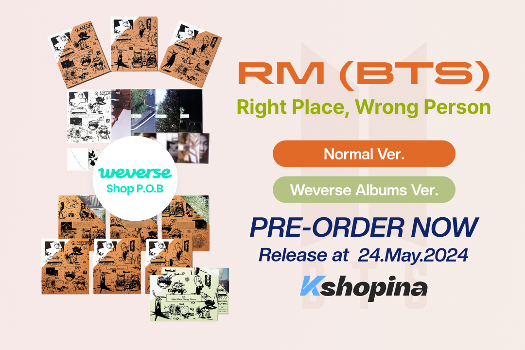 RM's album 'Right Place, Wrong Person', two versions, Weverse preorder available.
