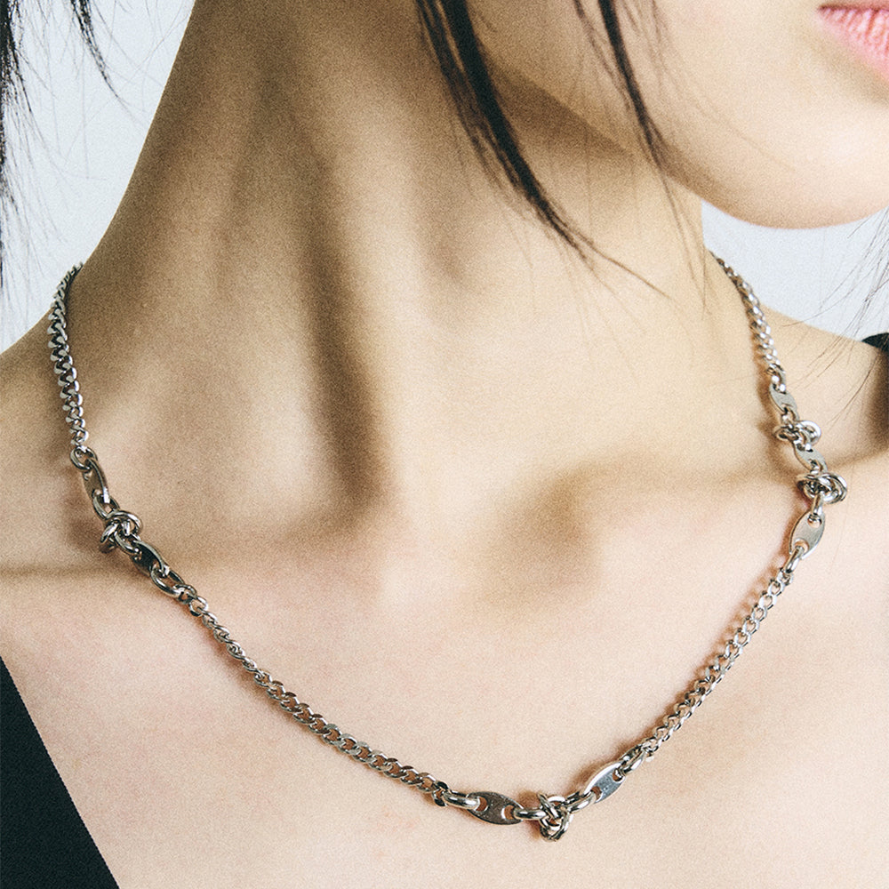 [SCALETTO] SBW015 Unbalanced Sugical Steel Necklace