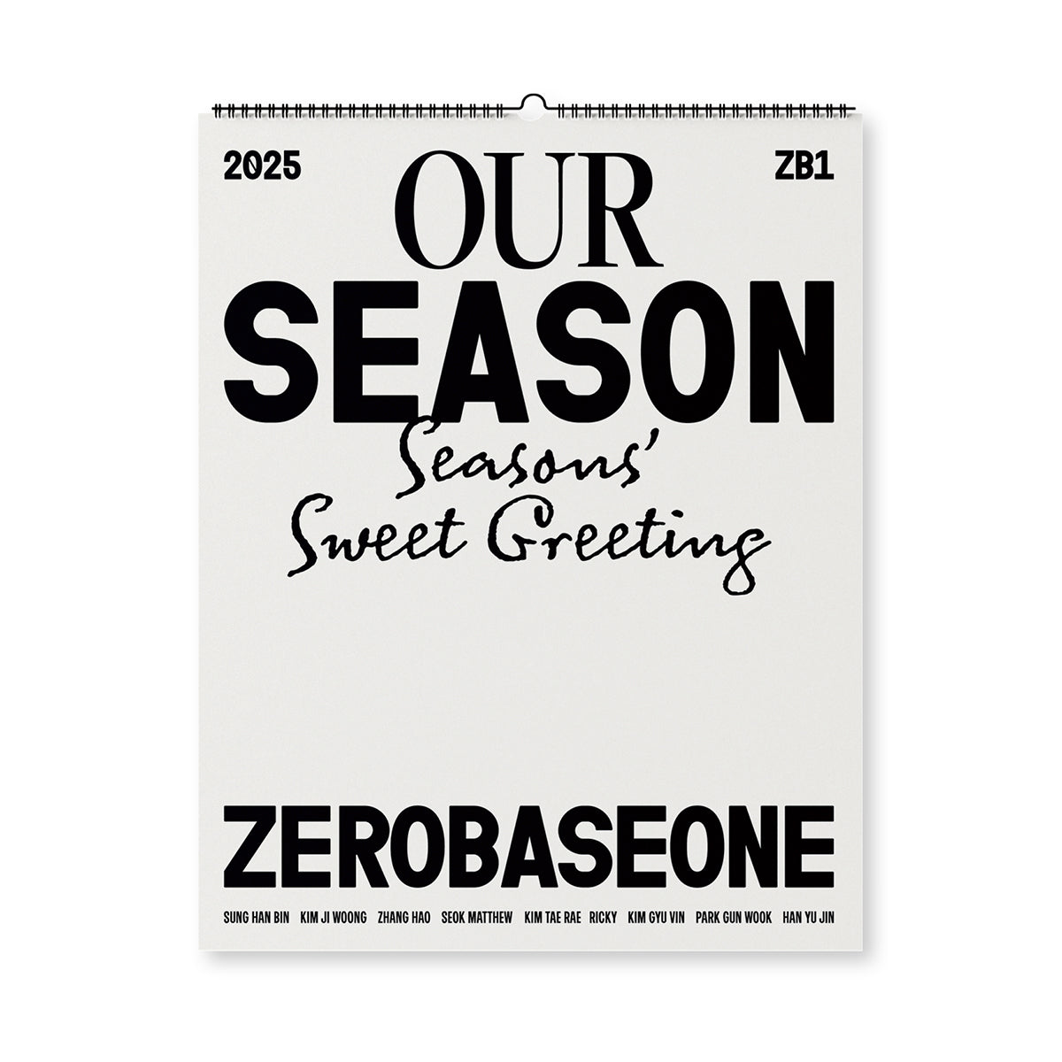 ZEROBASEONE - 2025 SEASON'S GREETINGS [OUR Season] WALL CALENDAR [PRE-ORDER]