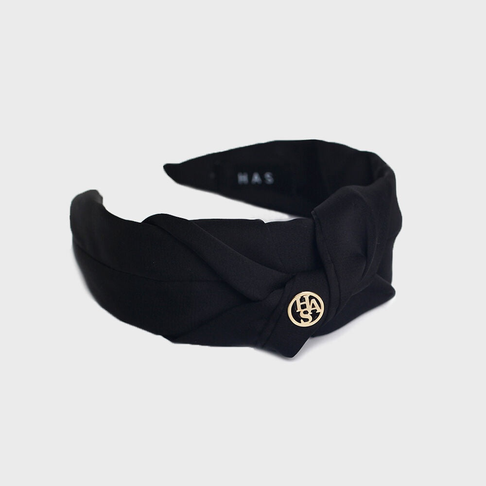 [HAS] BFH001 Black Round Logo Hairband