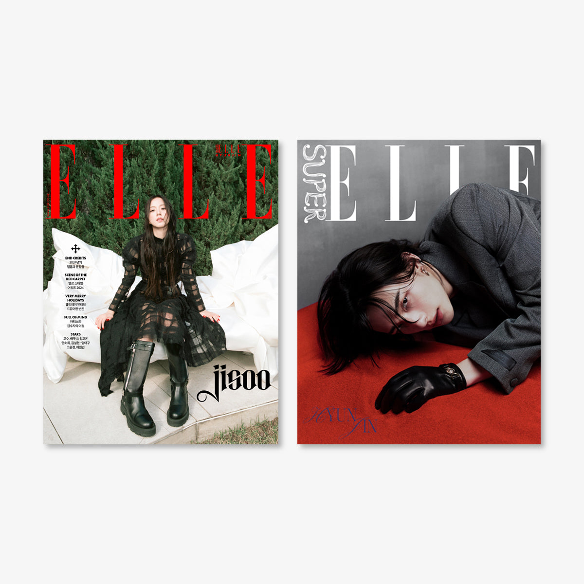 JISOO (BLACKPINK) & HYUNJIN (Stray Kids) - ELLE Magazine (2024. 12) [PRE-ORDER]