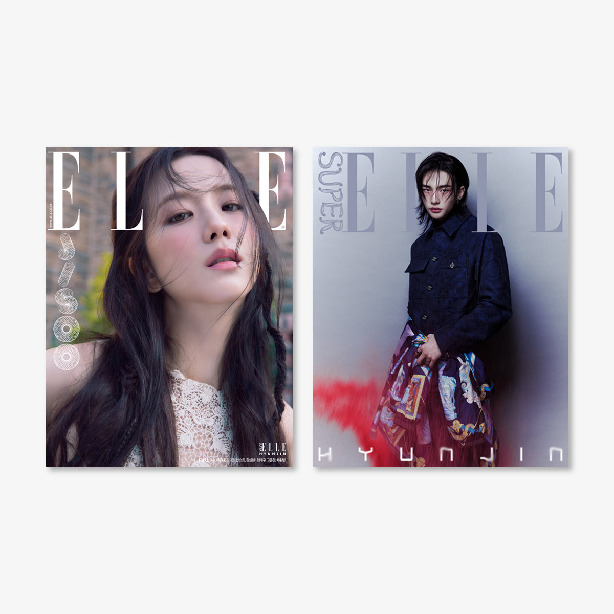 JISOO (BLACKPINK) & HYUNJIN (Stray Kids) - ELLE Magazine (2024. 12) [PRE-ORDER]