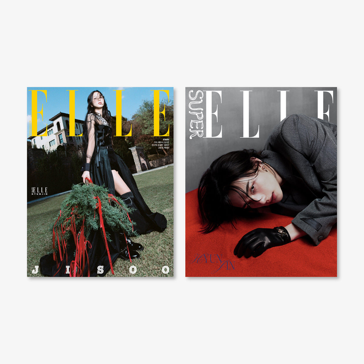 JISOO (BLACKPINK) & HYUNJIN (Stray Kids) - ELLE Magazine (2024. 12) [PRE-ORDER]