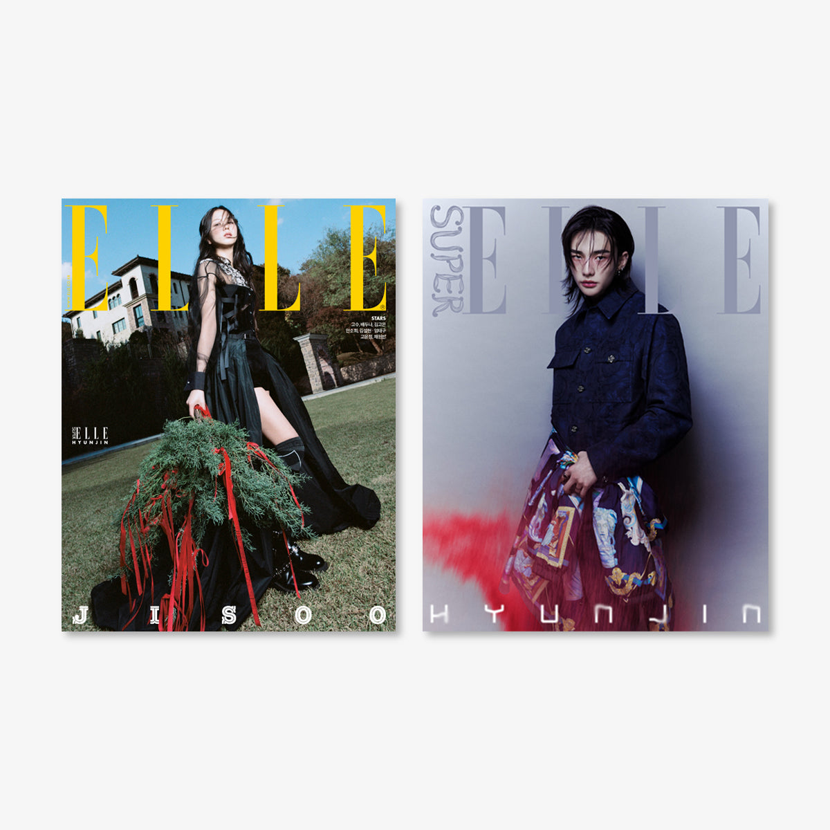 JISOO (BLACKPINK) & HYUNJIN (Stray Kids) - ELLE Magazine (2024. 12) [PRE-ORDER]