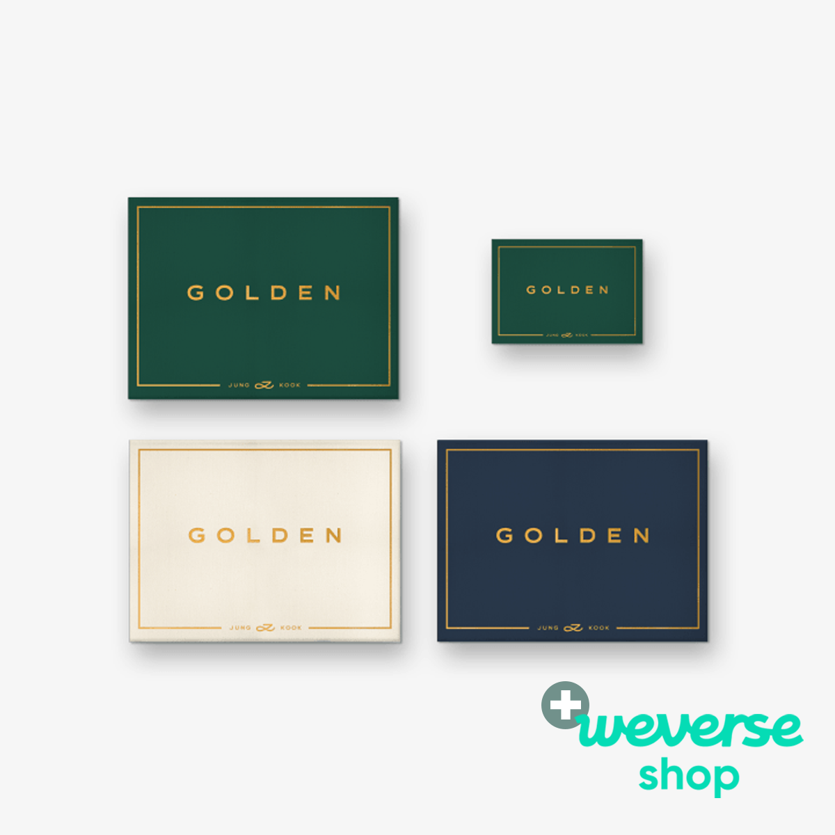 Jung Kook (BTS) - GOLDEN (FULL SET (Standard ver. 3EA + Weverse Albums ver.)) + Weverse Shop P.O.B "Restock"