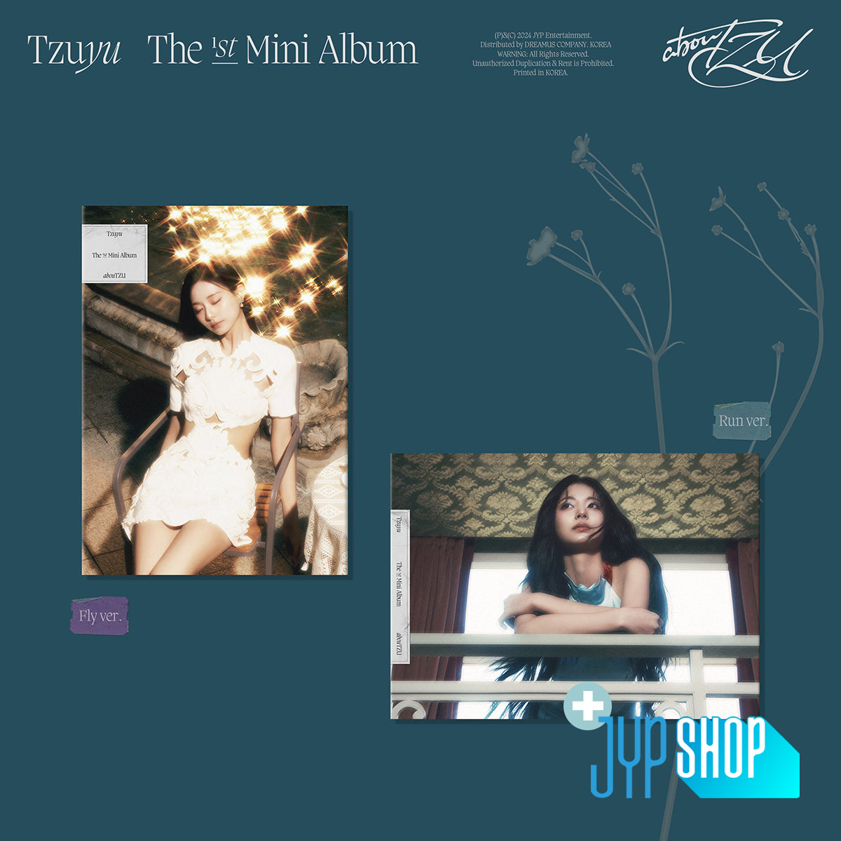 TZUYU (TWICE) - abouTZU (Run ver. / Fly ver.) (Random) + JYP SHOP P.O.B