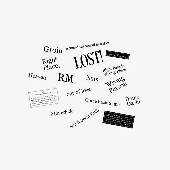 RM (BTS) - Right Place, Wrong Person OFFICIAL MD [Sticker Set] [PRE-ORDER]