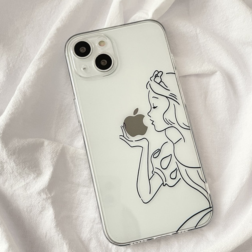 [Girl's Case] Princess Eating an Apple Clear Jelly iPhone Case