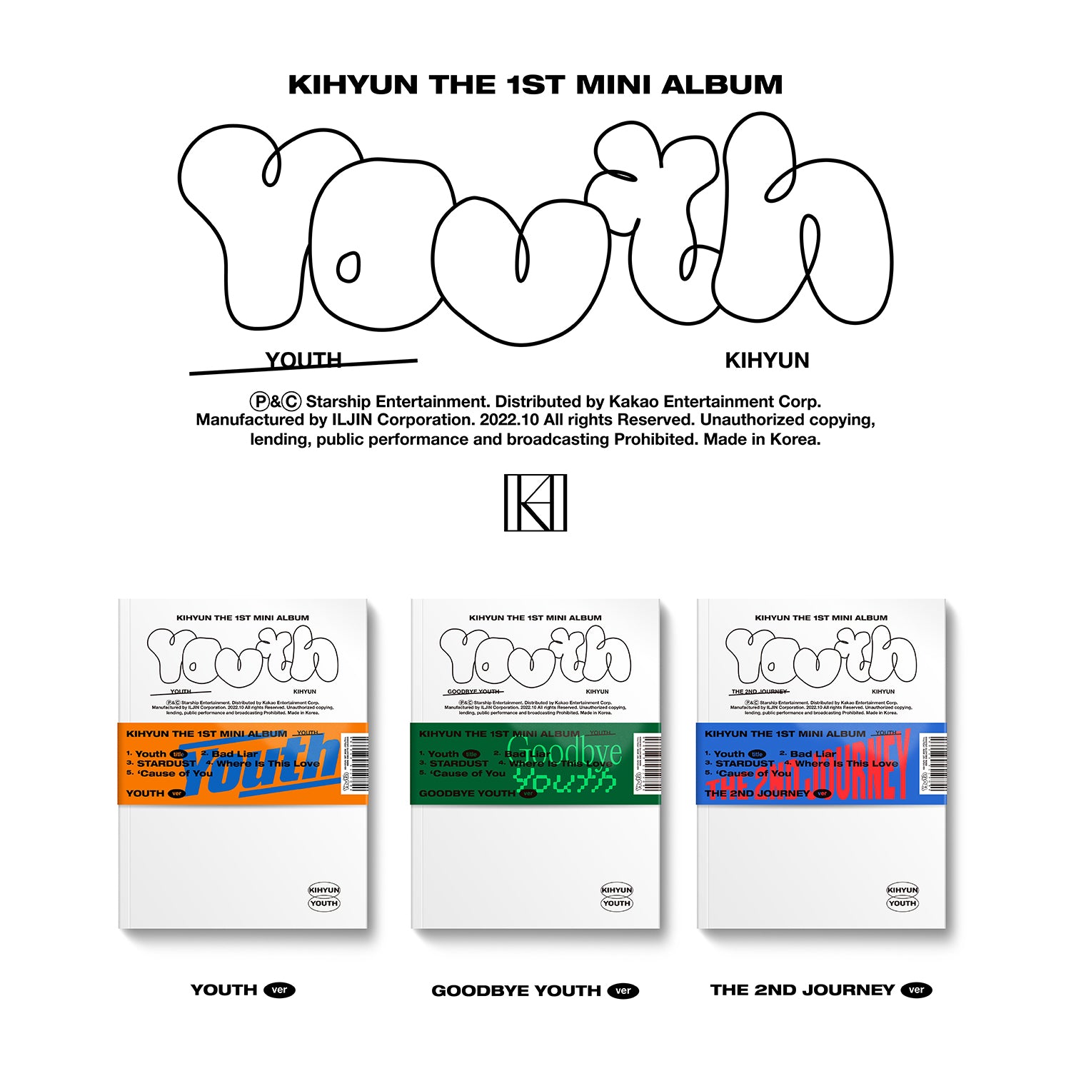KIHYUN (MONSTA X) - YOUTH (Random Ver.)