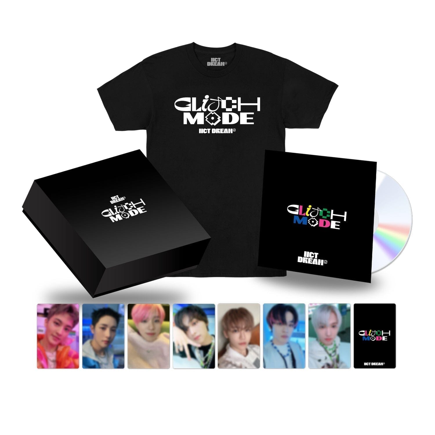 [SGS] NCT DREAM 'Glitch Mode' Short Sleeve T Shirts (Black) Deluxe Box  + Bonus Photo Card