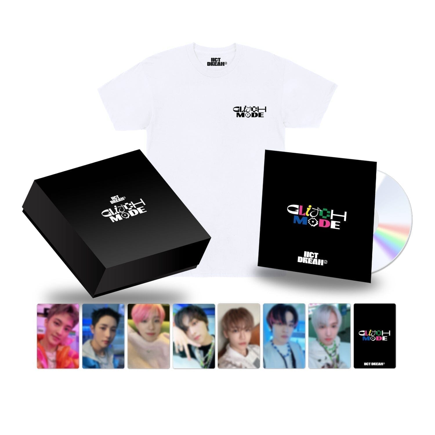 [SGS] NCT DREAM 'Glitch Mode' Short Sleeve T Shirts (White) Deluxe Box + Bonus Photo Card