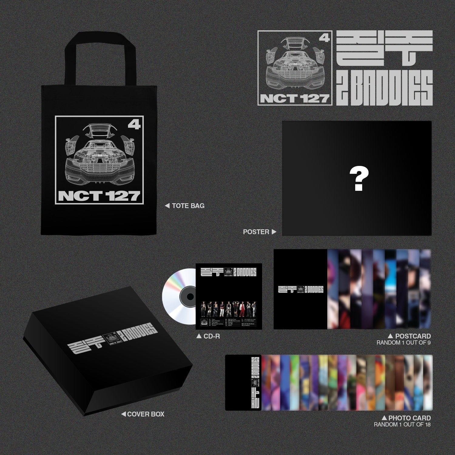 [SGS] NCT 127 The 4th Album ‘2 Baddies’ Tote Bag Deluxe Box Set + Bonus Photocards
